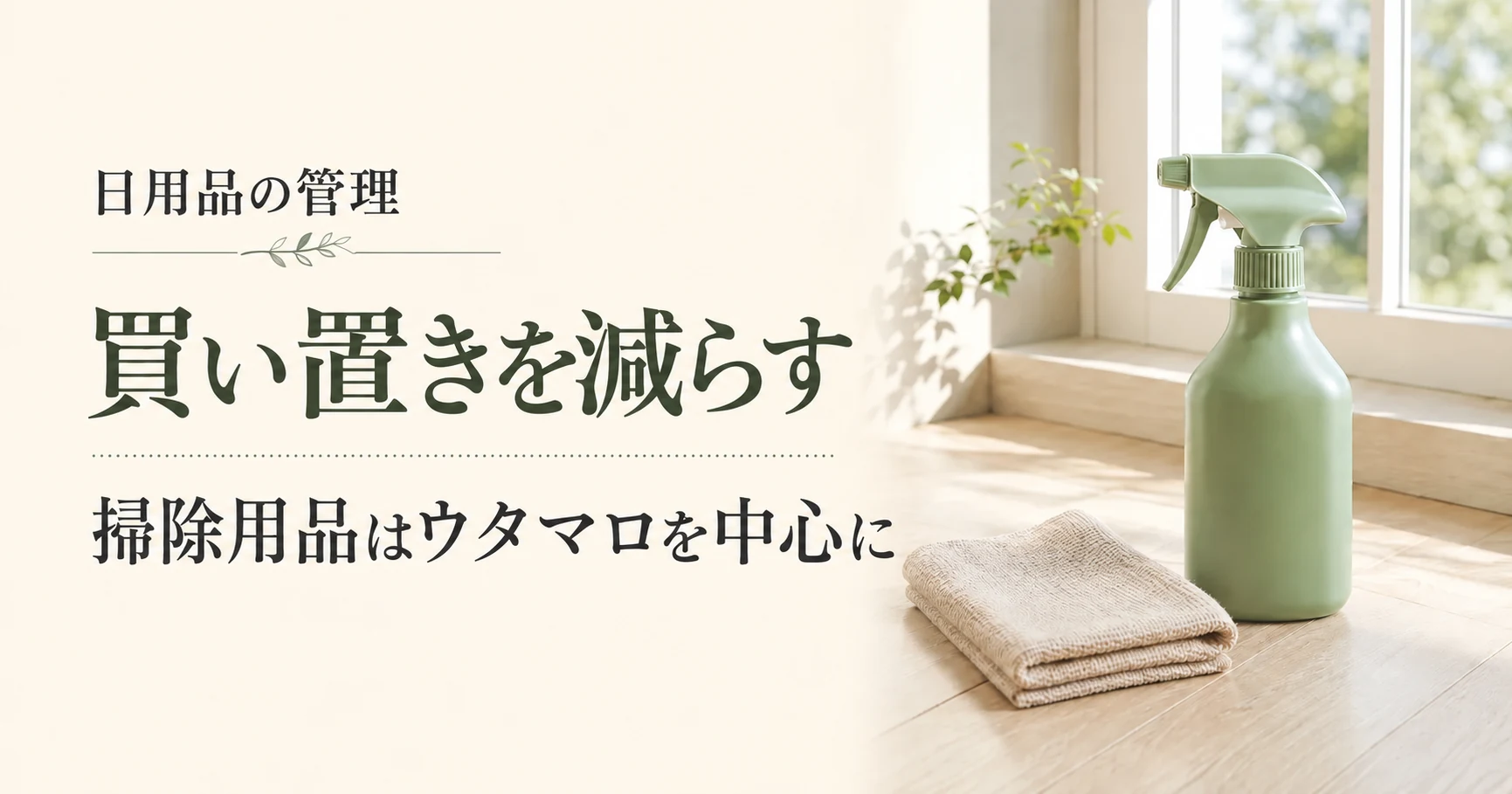 日用品の買い置きを減らし、掃除用品はウタマロを中心に使う暮らし
