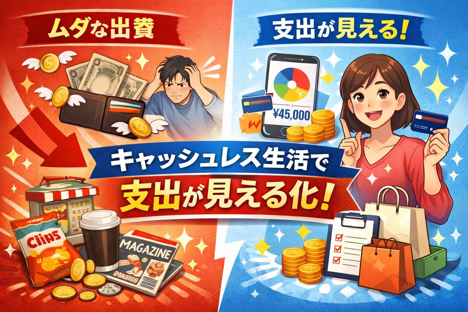 キャッシュレス生活で支出が見える化